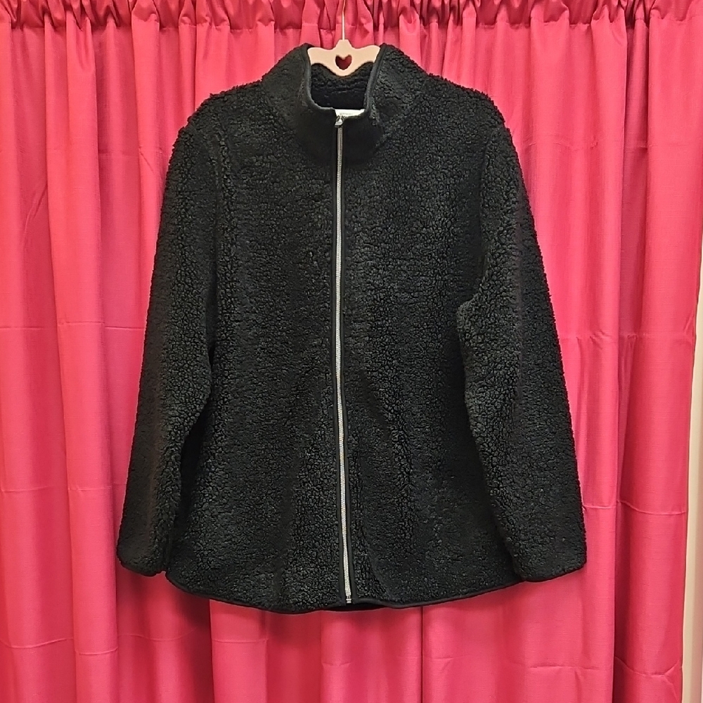 Northern Reflections Black Fleece Zippered Jacket